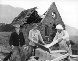 [Comeaken Indian Reserve Church being restored]