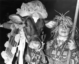 Susan White : [4-H club member and cattle in costume]