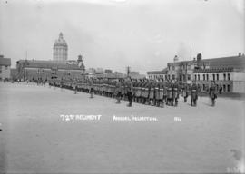 Military - 72nd Regiment Annual Inspection [on the Cambie Street grounds in front of the Drill Ha...