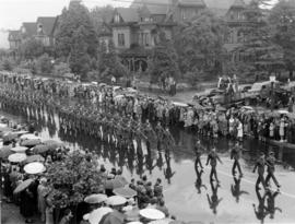 Armed forces marching in Canada Pacific Exhibition's All Out for Victory Parade