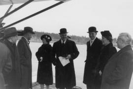 Aldyen and Eric W. Hamber with friends at seaplane
