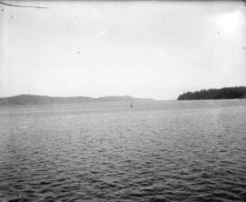 [View of Gulf Islands from ferry]