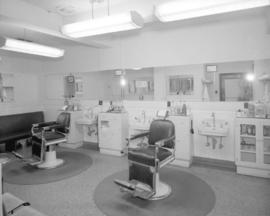 [Interior view of the barbershop in the] Martin Hotel, Ocean Falls