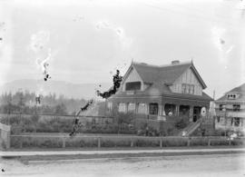 [Robert Scott family assembled outside residence at southwest corner of Nicola and Davie Streets]