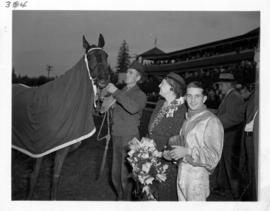 Prize presentation after horse race