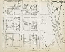 Plan of Vancouver, 1889 [fire map] : [Burrard Inlet to Granville Street to Pender Street to Homer...