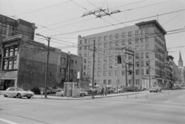[518 Richards Street - Marble Arch Hotel and adjacent parking lot]