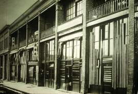 Race riot damage on west side of 500 block Carrall Street