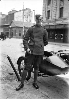 James Crookall in front of Royal Flying Club headquarters
