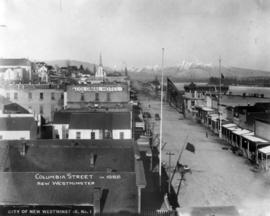 Columbia Street in 1888 New Westminster