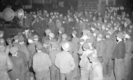 [Boiler workers and shipbuilders union workers at a union rally]