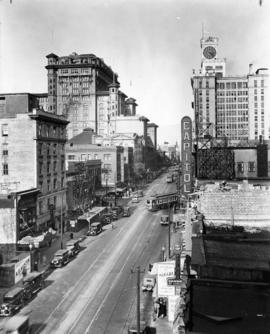 [Looking north on Granville Street from Robson Street]