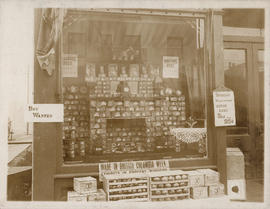 Window display of W.H. Walsh Grocer