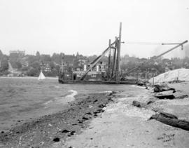 [McKenzie Barge and Derrick Company Limited dredging False Creek for new water main]