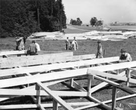 [Carpenters constructing the Timber Bowl Stadium at Brockton Point for the Diamond Jubilee]