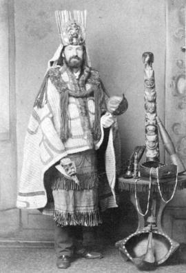 [Reverend Charles Montgomery Tate in traditional Tsimshian garb]