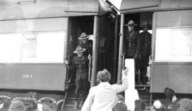 At Fort Langley : Mounties [during visit of King George VI and Queen Elizabeth]