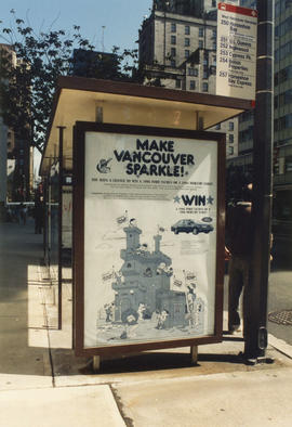Make Vancouver Sparkle bus stop advertisement