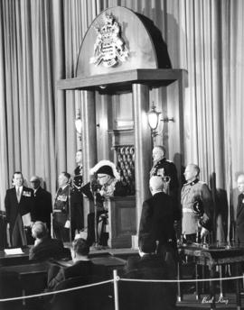 [The Speaker of the House and other officials at the 100th anniversary of the opening of the B.C....