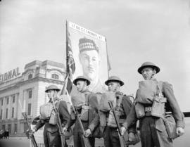 Lieutenant Colonel Merritt, V.C. float [in a dagger parade]