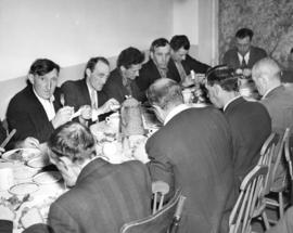 [A 'soup kitchen' in a Roman Catholic Church at Campbell Avenue and Pender Street]