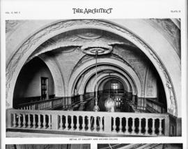 Detail of gallery and arched ceiling, Hotel Vancouver