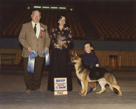 Best Canadian Bred Puppy in Show award being presented at 1976 P.N.E. All-Breed Dog Show [German ...