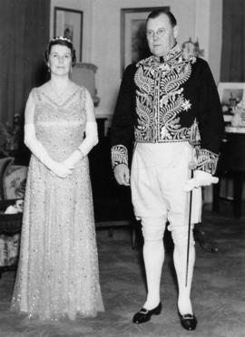 Lt. Governor and Mrs. Hamber in formal and official attire