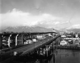 The new and the old [view of new and old Granville Street bridges, looking north]