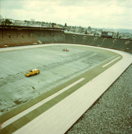 Installation of artificial turf at Empire Stadium