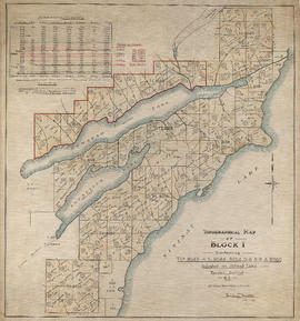 Topographical map of Block 1 containing T.L.s 8043-4-5, 8048, 8054-5-6-8-9 & 8086