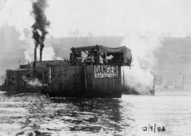 Barge, caisson, and piers : September 2, 1924
