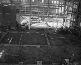 Interior of boiler house showing foundations of No. 1 & inter-campaign boiler