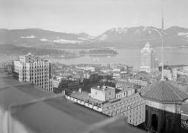 T. Eaton Co. : panorama shots of city and skyline from top of old Hotel Vancouver