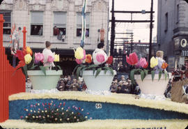 48th Grey Cup Parade, on Georgia and Howe, women and tulips float