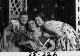Nancy Hansen, Miss P.N.E. 1954, poses with two other contestants