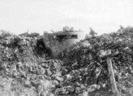 The taking of Vimy Ridge.  A German machine gun emplacement in the village of Thelus