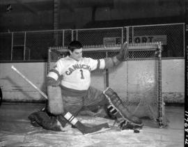 Claude Evans of the Vancouver Canucks, on-ice portrait