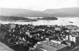 [Looking west from Downtown towards Deadman's Island and Stanley Park]