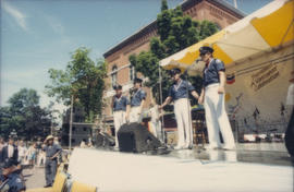 Vancouver Fire Department Band members on Chevron Stage