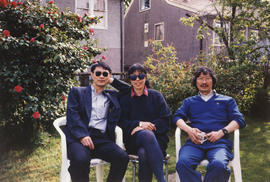 Paul Yee, SKY Lee and Jim Wong-Chu at Lee's home in East Vancouver