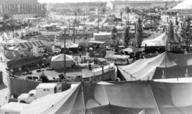 [Ground-level view of the Pacific National Exhibition grounds]