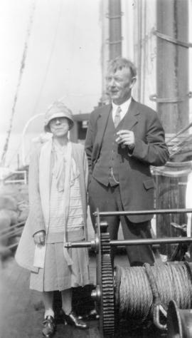[Captain and Mrs. W. H. Gillen on board R.C.M.P. "St. Roch"]