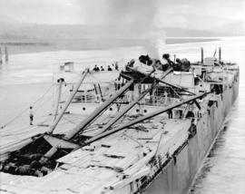 [Accident, freighter "Norwich City" after collision with Second Narrows Bridge]