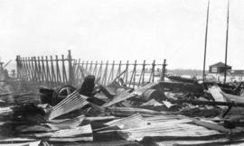 [The ruins after the fire at Wallace Shipyards]
