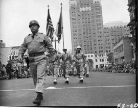 American armed services marching in 1953 P.N.E. Opening Day Parade