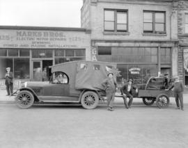 A and A Machine Works Gold Rocker for Cariboo District [loaded onto a trailer at 119 Main Street]