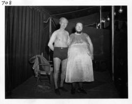 Bearded woman and man with alligator skin, freak show performers