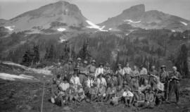 Hiking group gathered together