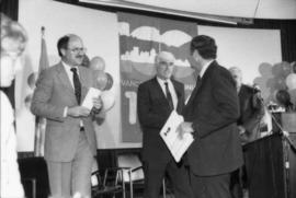 Mike Harcourt, Ed Lumley and unidentified man